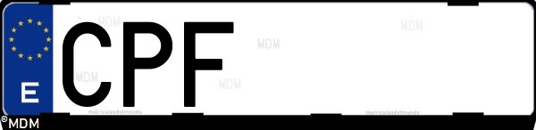 Matrícula española CPF, correspondiente al año 2003
