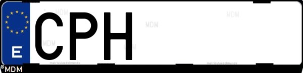 Matrícula española CPH, correspondiente al año 2003