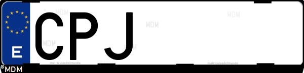 Matrícula española CPJ, correspondiente al año 2003