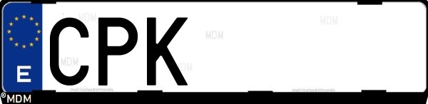 Matrícula española CPK, correspondiente al año 2003