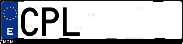 Matrícula española CPL, correspondiente al año 2003
