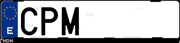 Matrícula española CPM, correspondiente al año 2003