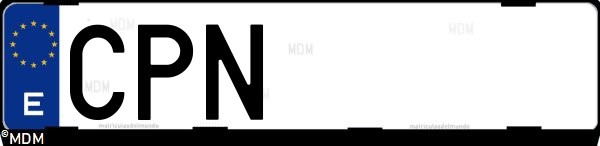 Matrícula española CPN, correspondiente al año 2003