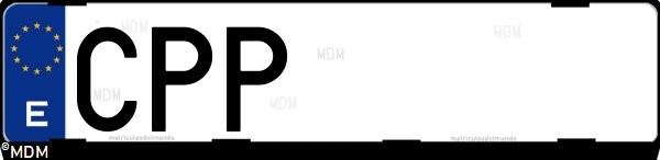Matrícula española CPP, correspondiente al año 2003