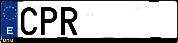 Matrícula española CPR, correspondiente al año 2003