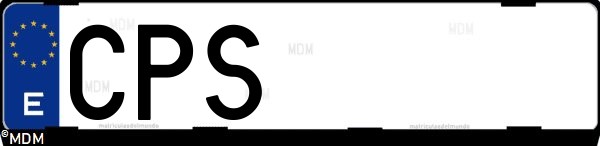 Matrícula española CPS, correspondiente al año 2003
