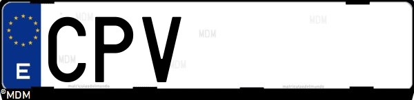 Matrícula española CPV, correspondiente al año 2003