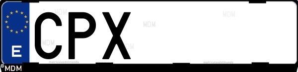 Matrícula española CPX, correspondiente al año 2003