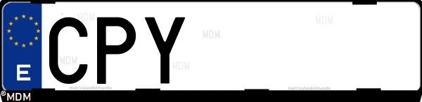 Matrícula española CPY, correspondiente al año 2003