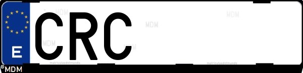 Matrícula española CRC, correspondiente al año 2003