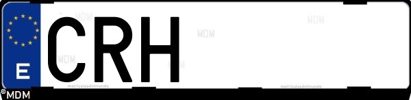 Matrícula española CRH, correspondiente al año 2004