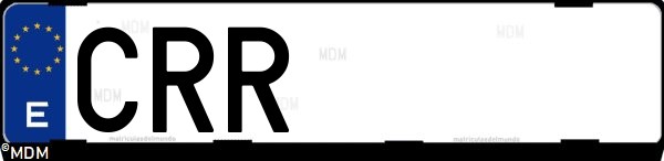 Matrícula española CRR, correspondiente al año 2004