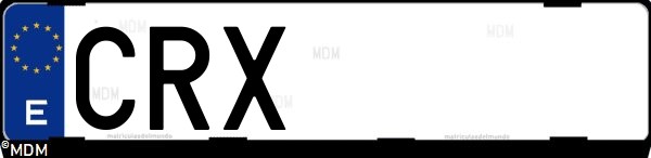 Matrícula española CRX, correspondiente al año 2004