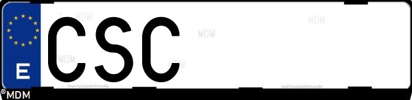 Matrícula española CSC, correspondiente al año 2004