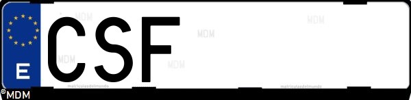 Matrícula española CSF, correspondiente al año 2004