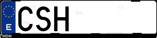 Matrícula española CSH, correspondiente al año 2004