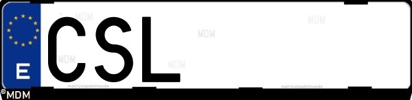 Matrícula española CSL, correspondiente al año 2004