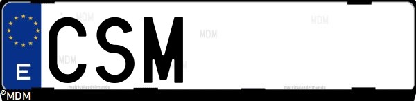 Matrícula española CSM, correspondiente al año 2004