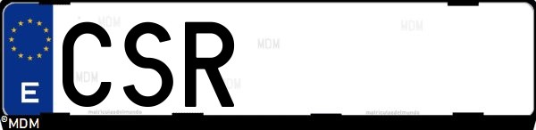 Matrícula española CSR, correspondiente al año 2004