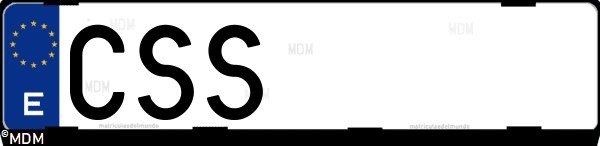 Matrícula española CSS, correspondiente al año 2004
