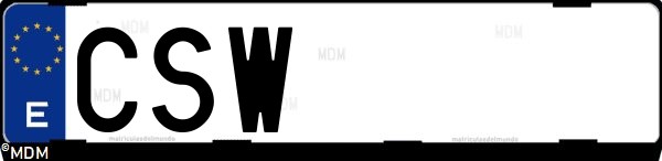 Matrícula española CSW, correspondiente al año 2004