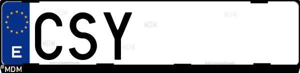 Matrícula española CSY, correspondiente al año 2004