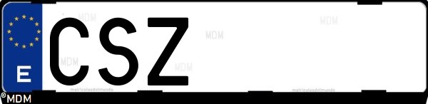 Matrícula española CSZ, correspondiente al año 2004