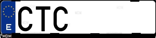 Matrícula española CTC, correspondiente al año 2004