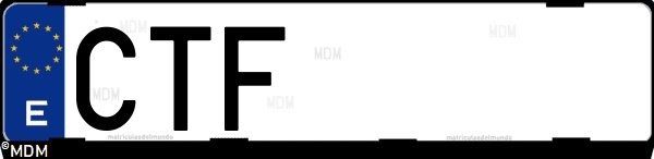 Matrícula española CTF, correspondiente al año 2004