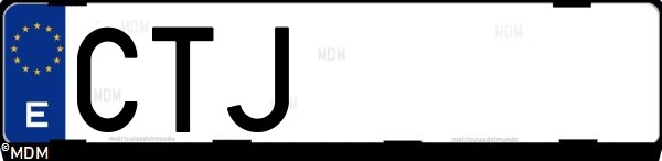 Matrícula española CTJ, correspondiente al año 2004