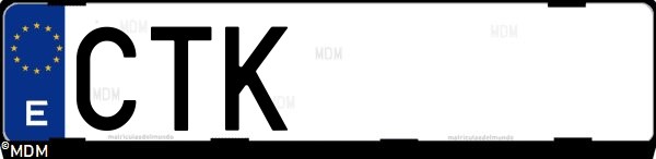 Matrícula española CTK, correspondiente al año 2004