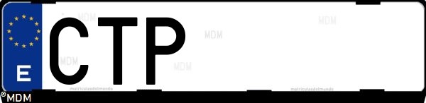 Matrícula española CTP, correspondiente al año 2004