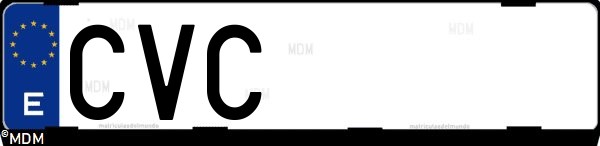 Matrícula española CVC, correspondiente al año 2004