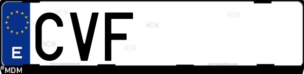 Matrícula española CVF, correspondiente al año 2004