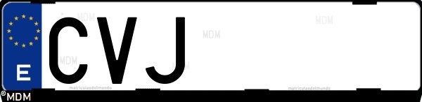 Matrícula española CVJ, correspondiente al año 2004