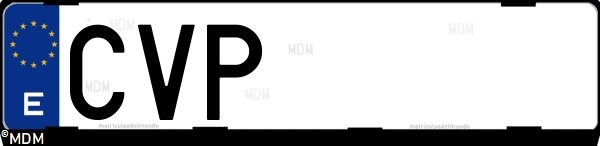 Matrícula española CVP, correspondiente al año 2004