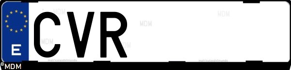 Matrícula española CVR, correspondiente al año 2004