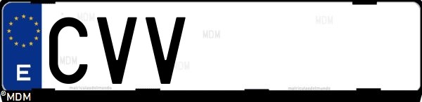 Matrícula española CVV, correspondiente al año 2004