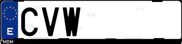 Matrícula española CVW, correspondiente al año 2004