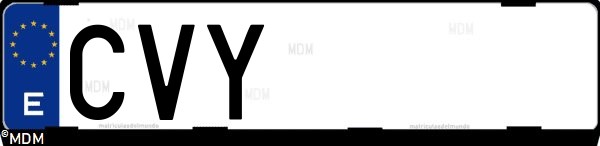 Matrícula española CVY, correspondiente al año 2004