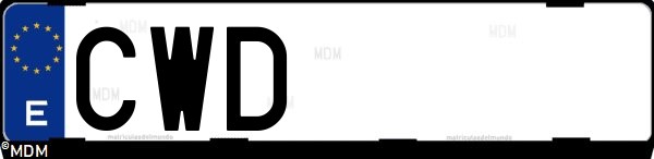 Matrícula española CWD, correspondiente al año 2004