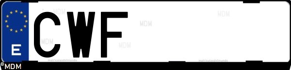 Matrícula española CWF, correspondiente al año 2004