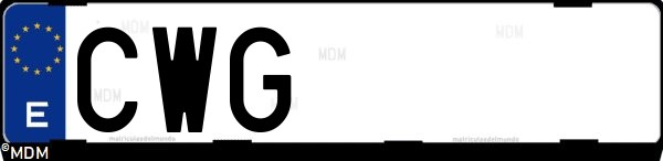 Matrícula española CWG, correspondiente al año 2004