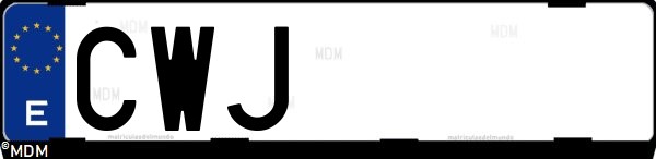 Matrícula española CWJ, correspondiente al año 2004