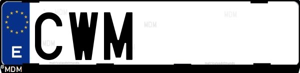Matrícula española CWM, correspondiente al año 2004