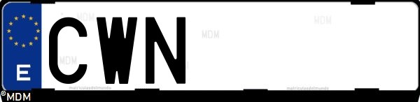 Matrícula española CWN, correspondiente al año 2004