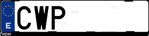Matrícula española CWP, correspondiente al año 2004