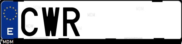 Matrícula española CWR, correspondiente al año 2004