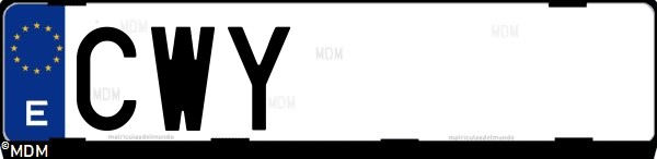 Matrícula española CWY, correspondiente al año 2004