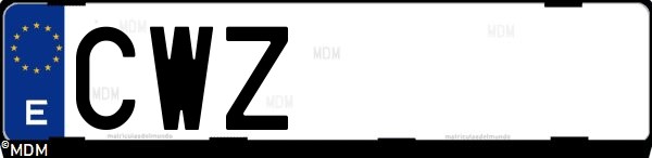 Matrícula española CWZ, correspondiente al año 2004